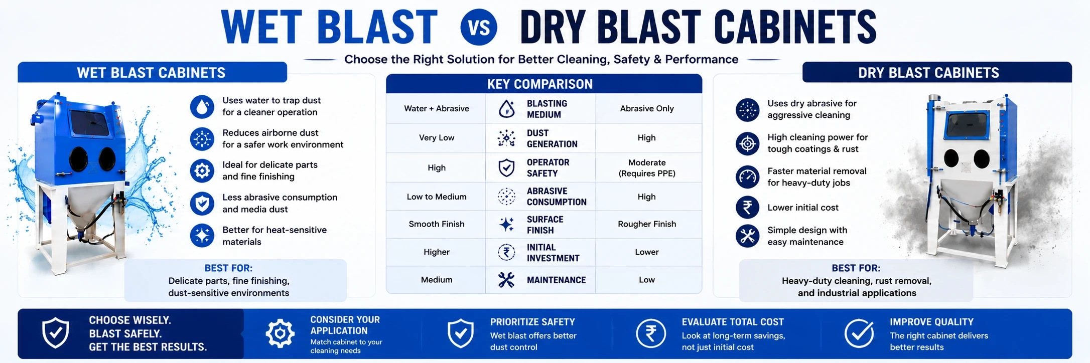 Wet Blast vs. Dry Blast Cabinets